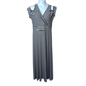 Torrid black white stripe maxi dress 1X